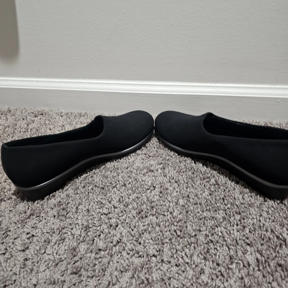 SAS Bliss Slip On Tripad Comfort Loafers Black Wedge Shoes Size 8